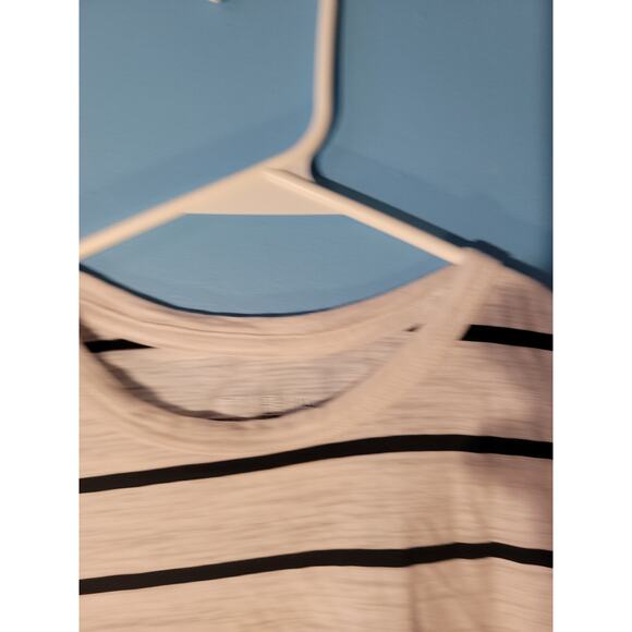 Time And Tru Womens Black/White Striped T Shirt Size XL - Picture 2 of 5